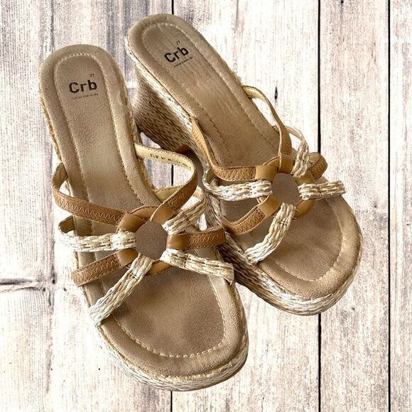 Canyon River Blue Cream Platform Sandals SZ 8.5 - Picture 1 of 7